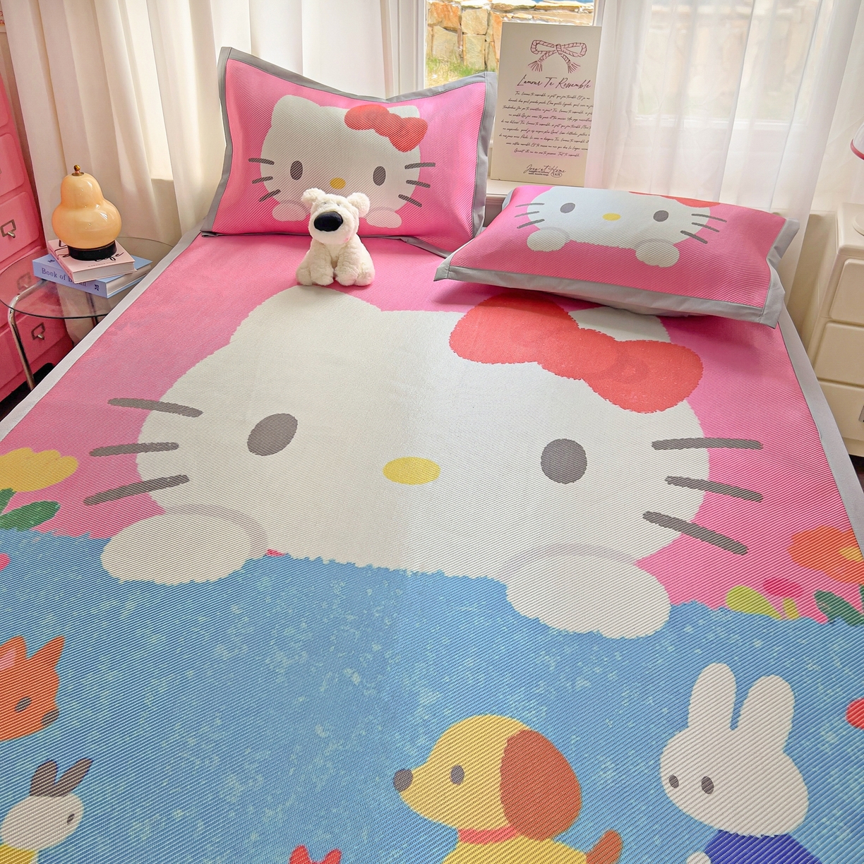 91家纺网 家纺一手货源 找家纺 川悦生活 2026新款时尚数码印花冰藤席 莓果花园