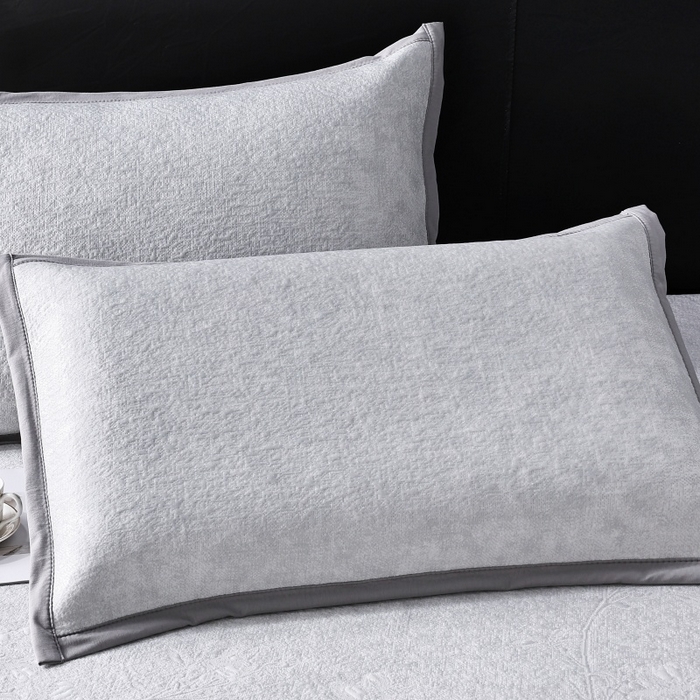 91家纺网 家纺一手货源 找家纺 雅诗帛 2026新款提花PE凉感冰丝席三件套 木兰-床笠灰