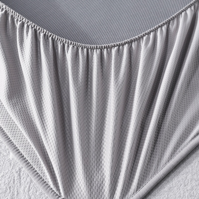 91家纺网 家纺一手货源 找家纺 雅诗帛 2026新款提花PE凉感冰丝席三件套 木兰-床笠灰