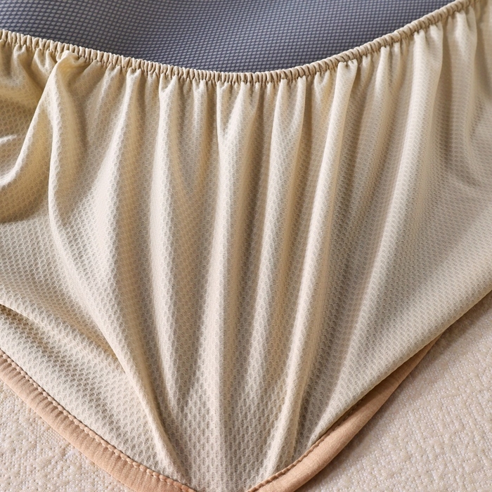 91家纺网 家纺一手货源 找家纺 雅诗帛 2026新款提花PE凉感冰丝席三件套 木兰-床笠咖