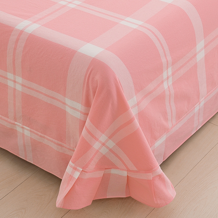 91家纺网 家纺一手货源 找家纺 润淳家居 2025新款A类全棉水洗棉四件套三件套多伦多 粉