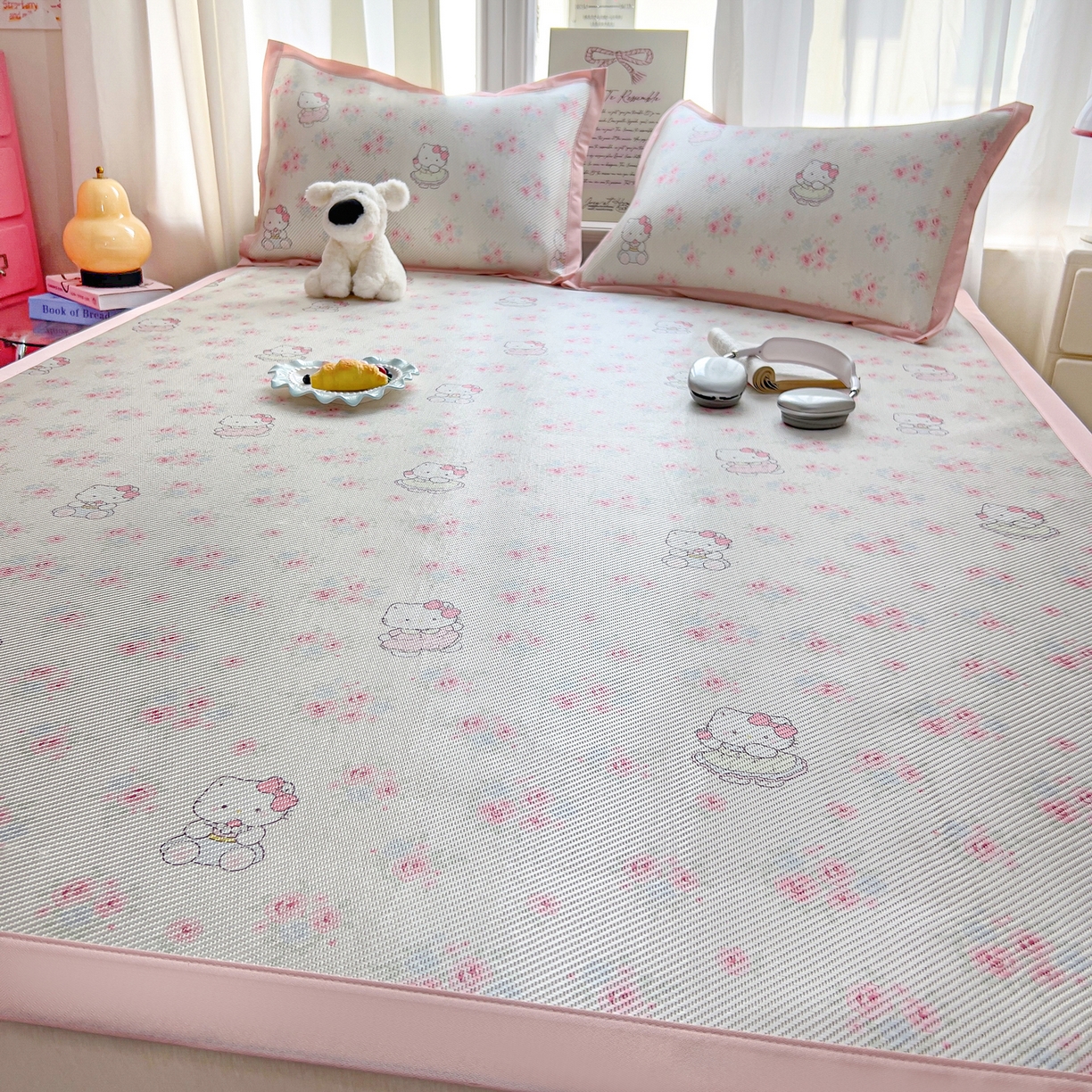 91家纺网 家纺一手货源 找家纺 川悦生活 2026新款时尚数码印花冰藤席 喵小花