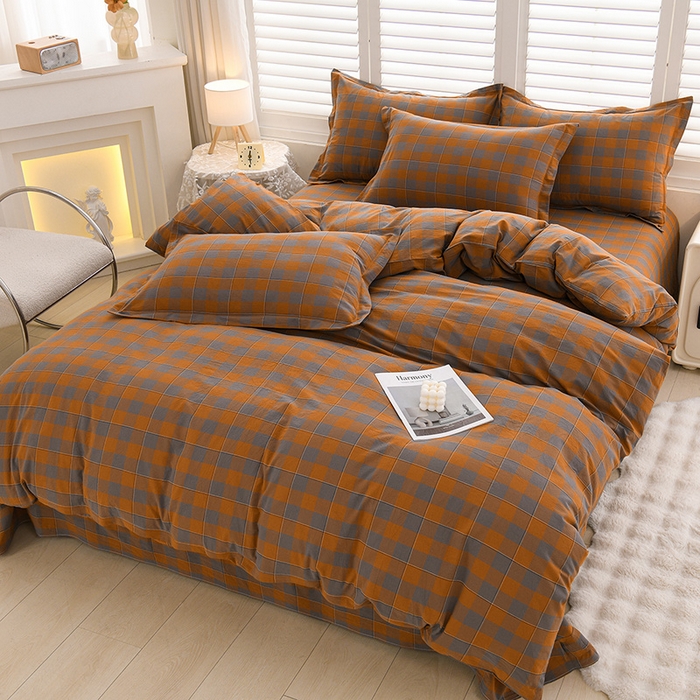 91家纺网 家纺一手货源 找家纺 润淳家居 2025新款A类全棉水洗棉四件套三件套沐光 灰