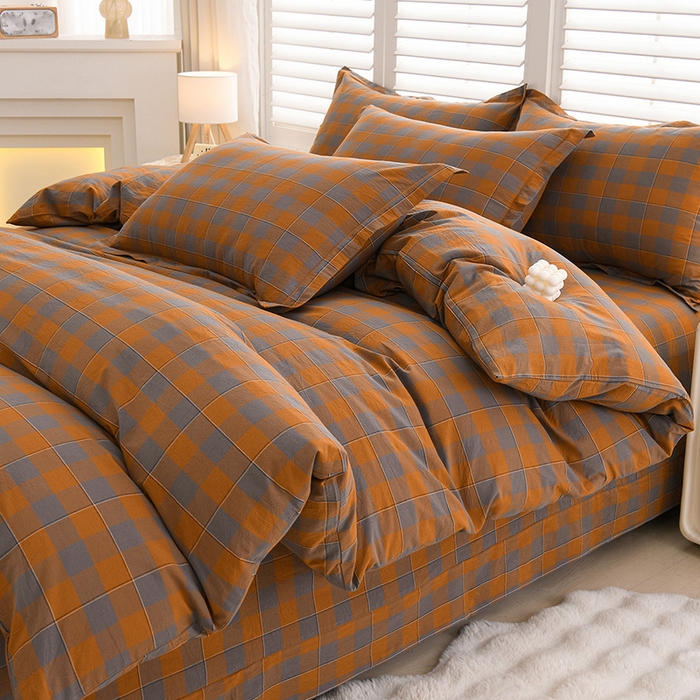 91家纺网 家纺一手货源 找家纺 润淳家居 2025新款A类全棉水洗棉四件套三件套沐光 灰