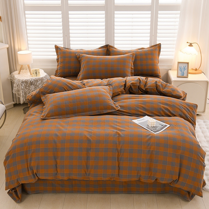 91家纺网 家纺一手货源 找家纺 润淳家居 2025新款A类全棉水洗棉四件套三件套沐光 灰