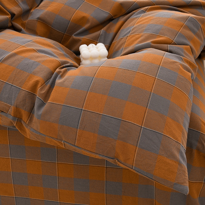 91家纺网 家纺一手货源 找家纺 润淳家居 2025新款A类全棉水洗棉四件套三件套沐光 灰