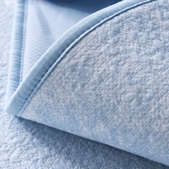 91家纺网 家纺一手货源 找家纺 雅诗帛 2026新款提花PE凉感冰丝席三件套 木兰-床笠蓝