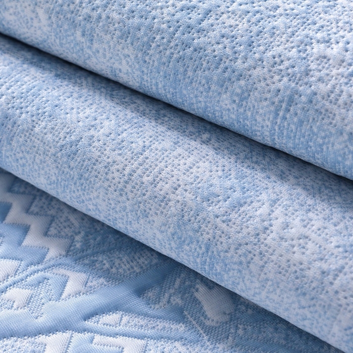 91家纺网 家纺一手货源 找家纺 雅诗帛 2026新款提花PE凉感冰丝席三件套 木兰-床笠蓝