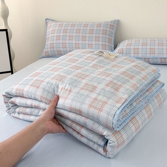 91家纺网 家纺一手货源 找家纺 爱她美家纺 2026新款A类全棉有氧双层纱大豆夏被夏凉被空调被四件套 尤克里里-兰