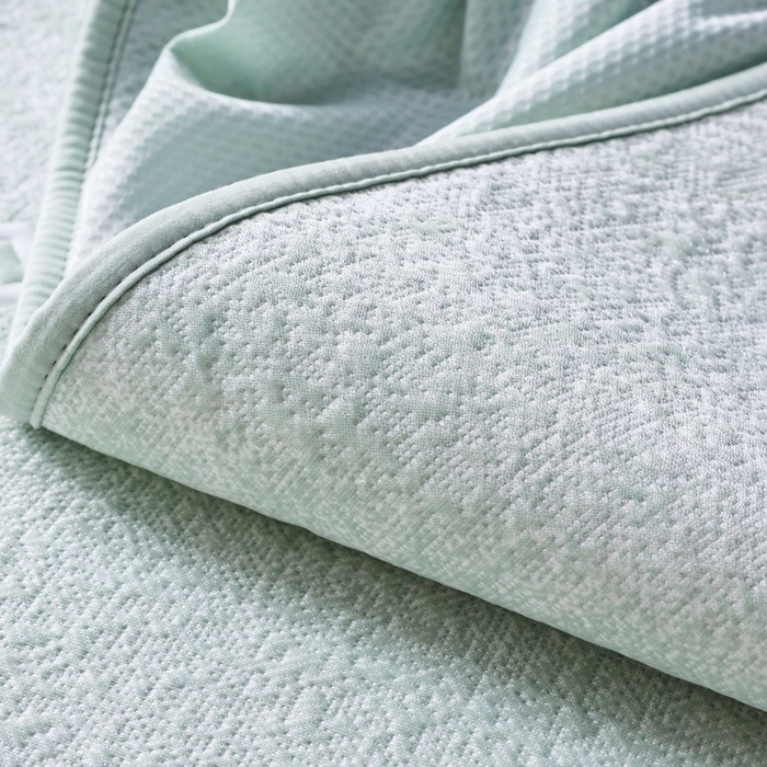 91家纺网 家纺一手货源 找家纺 雅诗帛 2026新款提花PE凉感冰丝席三件套 木兰-床笠绿