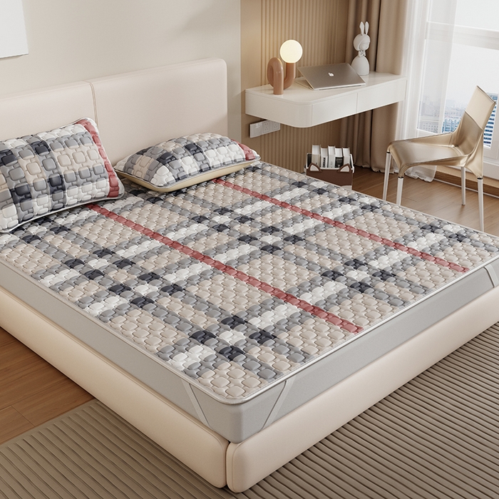 91家纺网 家纺一手货源 找家纺 （总）世纪绒品 2026新款A类凉感条格乳胶床笠床席款凉席加厚12mm