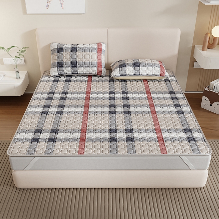 91家纺网 家纺一手货源 找家纺 （总）世纪绒品 2026新款A类凉感条格乳胶床笠床席款凉席加厚12mm