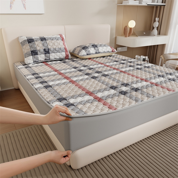 91家纺网 家纺一手货源 找家纺 （总）世纪绒品 2026新款A类凉感条格乳胶床笠床席款凉席加厚12mm