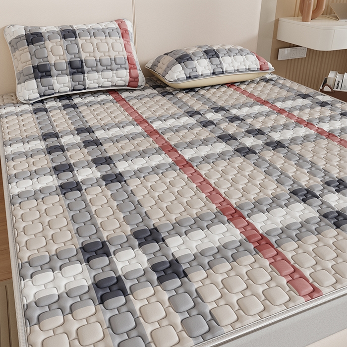 91家纺网 家纺一手货源 找家纺 （总）世纪绒品 2026新款A类凉感条格乳胶床笠床席款凉席加厚12mm