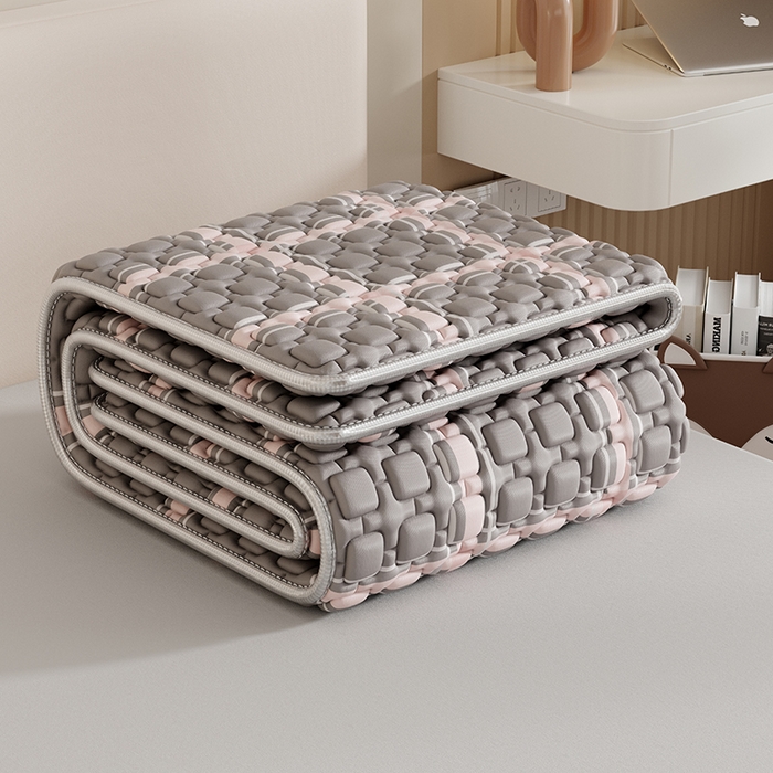 91家纺网 家纺一手货源 找家纺 世纪绒品 2026新款A类凉感条格乳胶床笠床席款凉席加厚12mm 床席款-英伦格纹