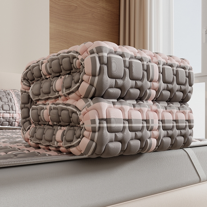 91家纺网 家纺一手货源 找家纺 世纪绒品 2026新款A类凉感条格乳胶床笠床席款凉席加厚12mm 床席款-英伦格纹