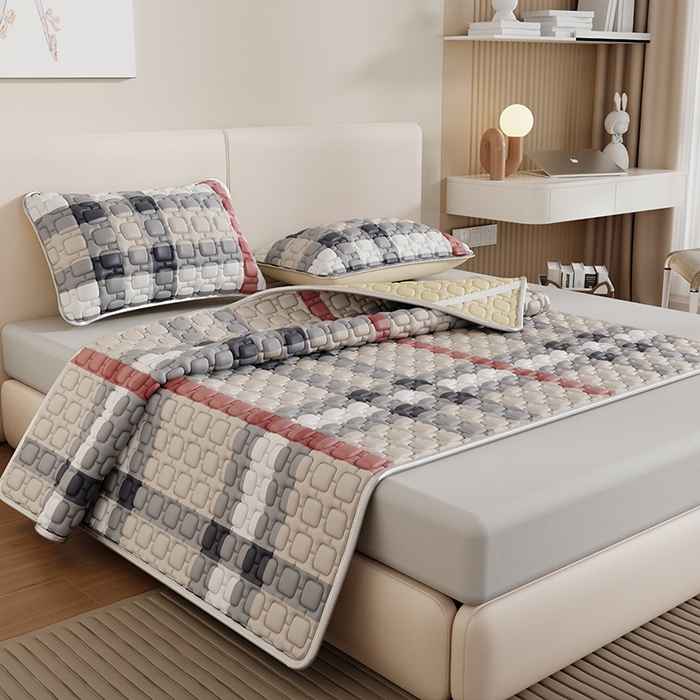 91家纺网 家纺一手货源 找家纺 世纪绒品 2026新款A类凉感条格乳胶床笠床席款凉席加厚12mm 床席款-巴宝格