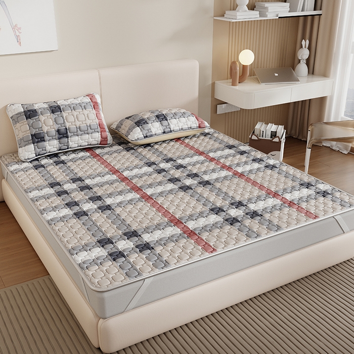 91家纺网 家纺一手货源 找家纺 世纪绒品 2026新款A类凉感条格乳胶床笠床席款凉席加厚12mm 床席款-巴宝格