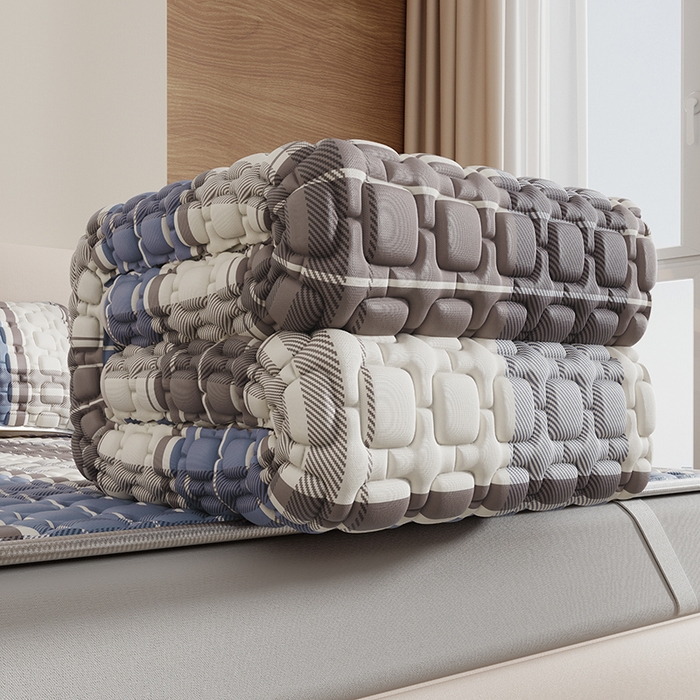 91家纺网 家纺一手货源 找家纺 世纪绒品 2026新款A类凉感条格乳胶床笠床席款凉席加厚12mm 床笠款-莫兰条格