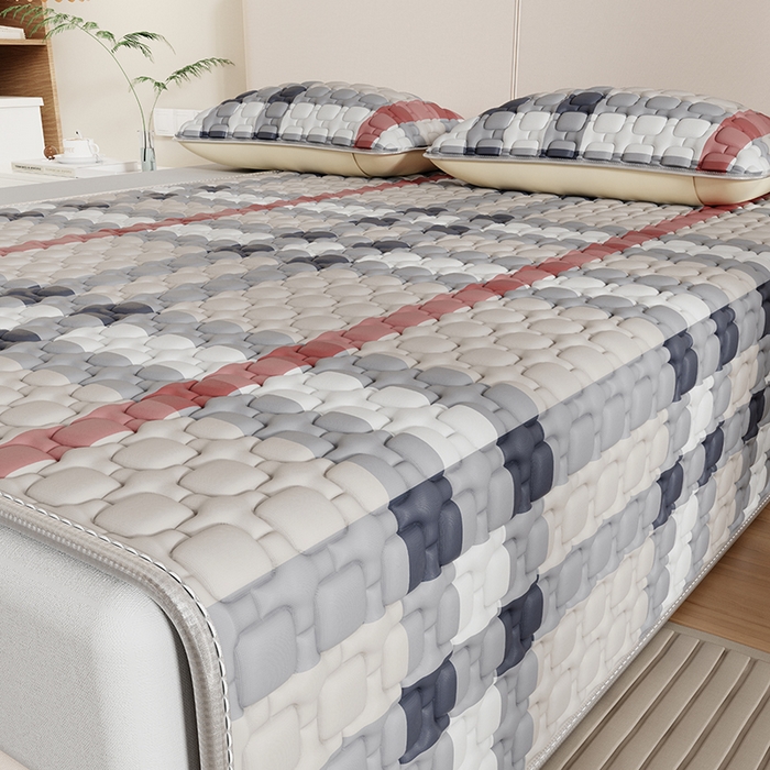 91家纺网 家纺一手货源 找家纺 世纪绒品 2026新款A类凉感条格乳胶床笠床席款凉席加厚12mm 床席款-巴宝格