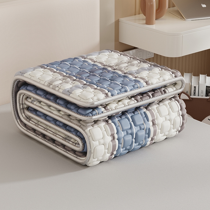 91家纺网 家纺一手货源 找家纺 世纪绒品 2026新款A类凉感条格乳胶床笠床席款凉席加厚12mm 床笠款-莫兰条格