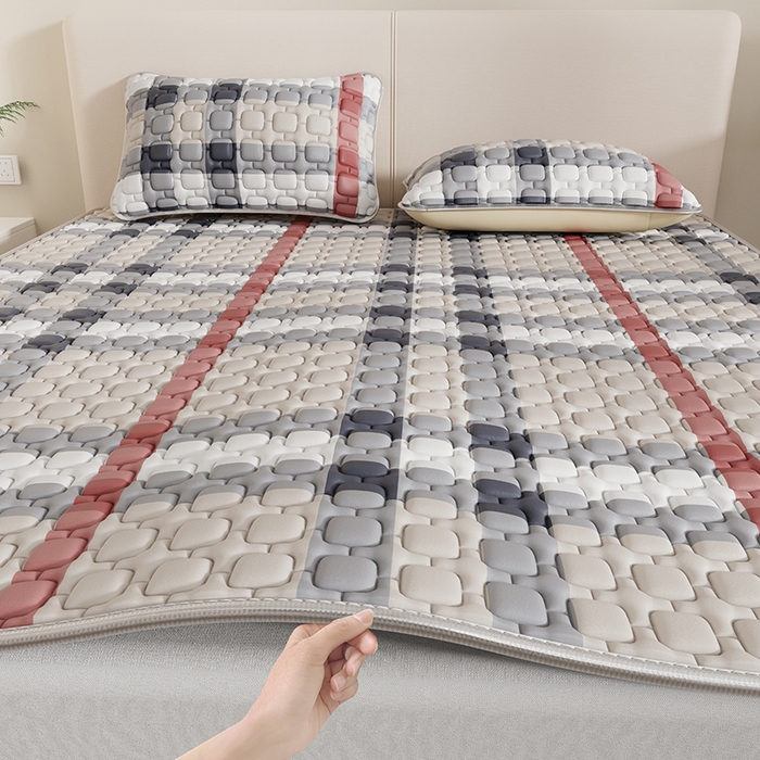 91家纺网 家纺一手货源 找家纺 世纪绒品 2026新款A类凉感条格乳胶床笠床席款凉席加厚12mm 床席款-巴宝格