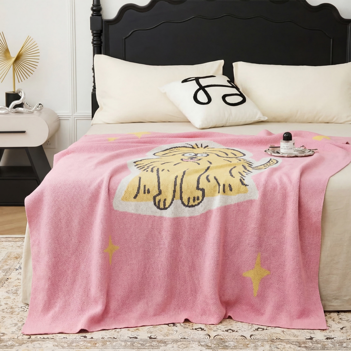 91家纺网 家纺一手货源 找家纺 （总）2026春夏新款凉感针织毯潦草小狗（券后/折后最低零售价不低于145）