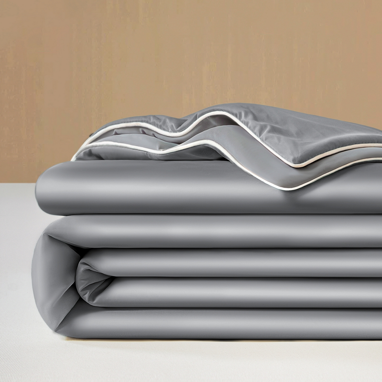 91家纺网 家纺一手货源 找家纺 （总）寐眠 2026新款凉感纯色双拼夏被夏凉被空调被-风格二