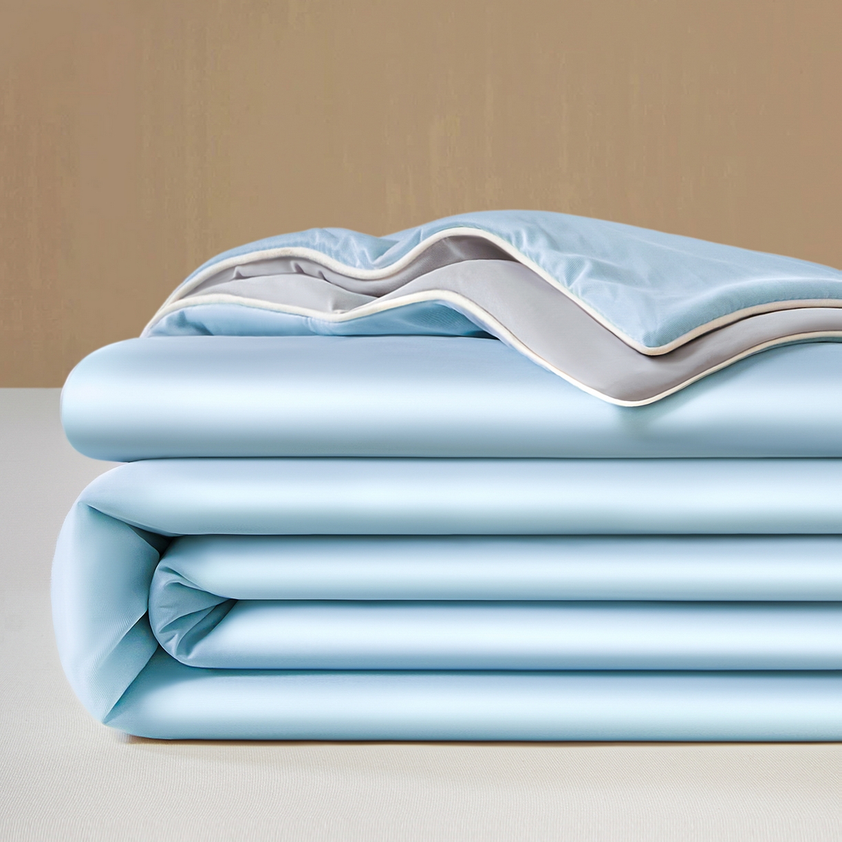 91家纺网 家纺一手货源 找家纺 （总）寐眠 2026新款凉感纯色双拼夏被夏凉被空调被-风格二