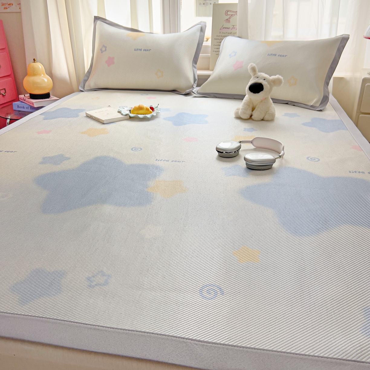 91家纺网 家纺一手货源 找家纺 川悦生活 2026新款时尚数码印花冰藤席 甜梦星光