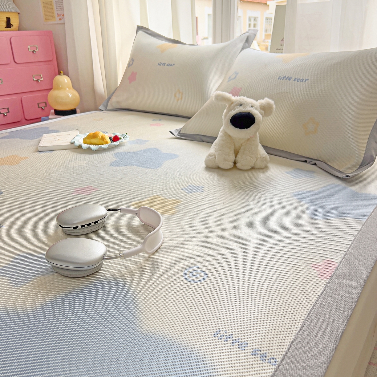 91家纺网 家纺一手货源 找家纺 川悦生活 2026新款时尚数码印花冰藤席 甜梦星光