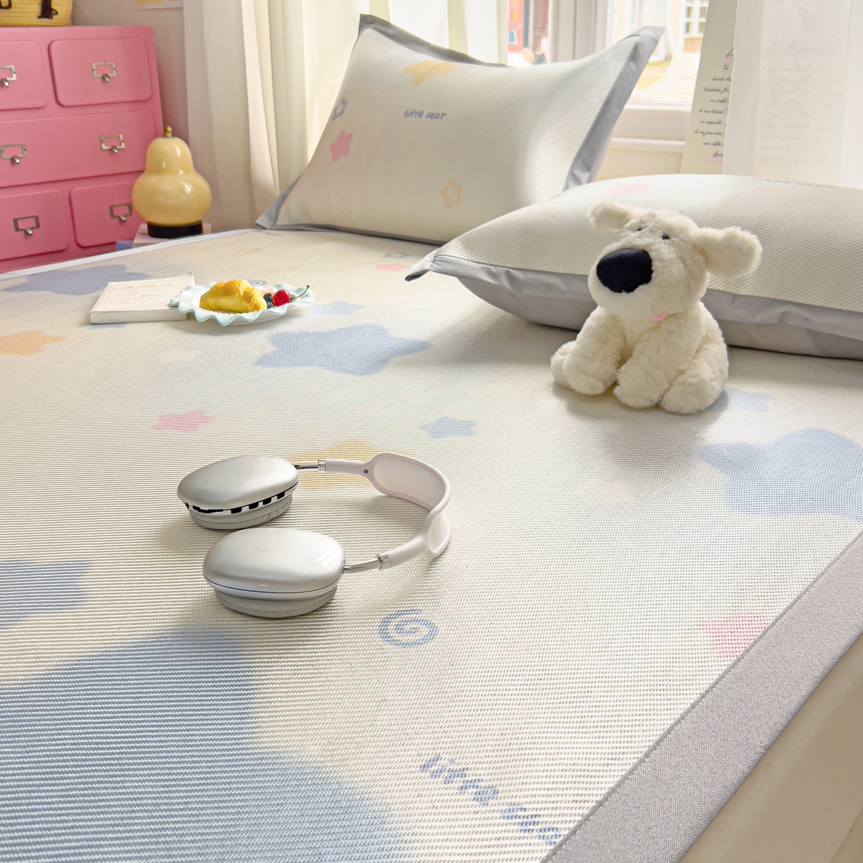 91家纺网 家纺一手货源 找家纺 川悦生活 2026新款时尚数码印花冰藤席 甜梦星光