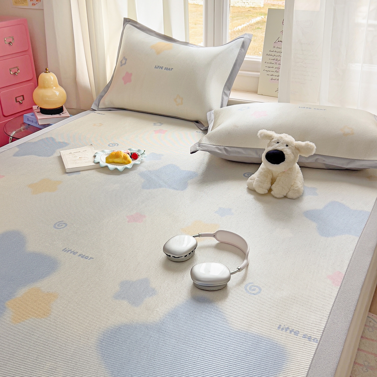 91家纺网 家纺一手货源 找家纺 川悦生活 2026新款时尚数码印花冰藤席 甜梦星光