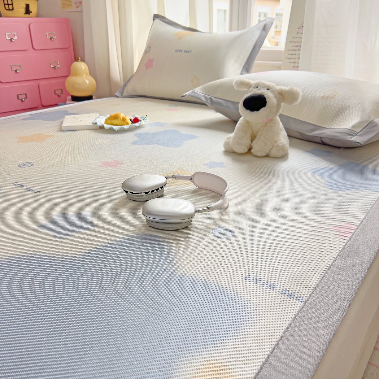 91家纺网 家纺一手货源 找家纺 川悦生活 2026新款时尚数码印花冰藤席 甜梦星光