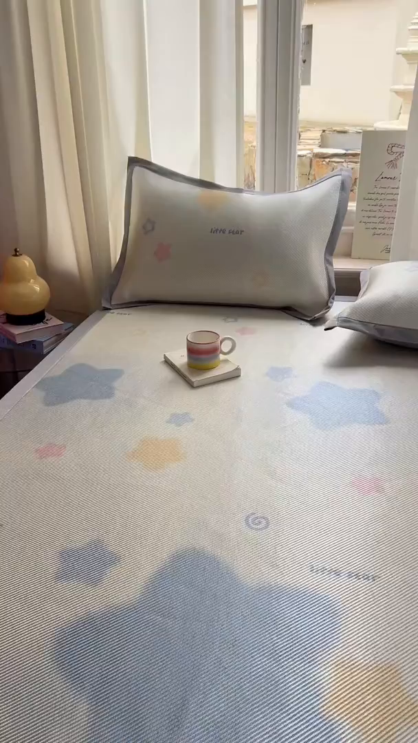 91家纺网 家纺一手货源 找家纺 川悦生活 2026新款时尚数码印花冰藤席 甜梦星光