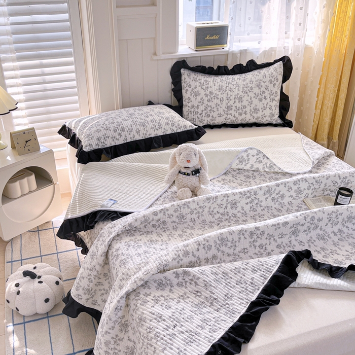 91家纺网 家纺一手货源 找家纺 （总）星光耀 2026新款A类有氧针织双层纱系列床盖四件套