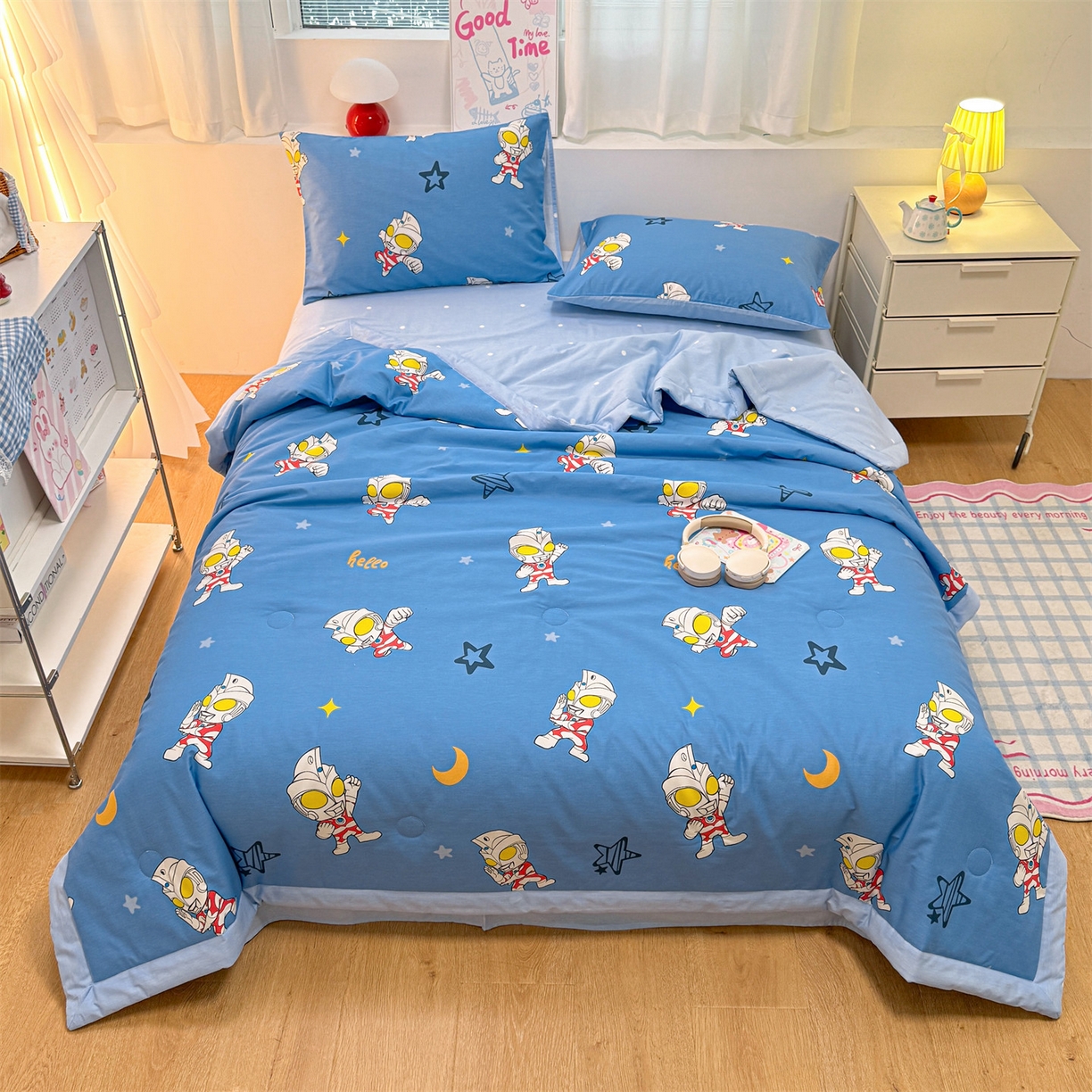 91家纺网 家纺一手货源 找家纺 （总）名兮家居 2026新款正版授权经典奥特曼全棉夏被四件套【含防伪标】