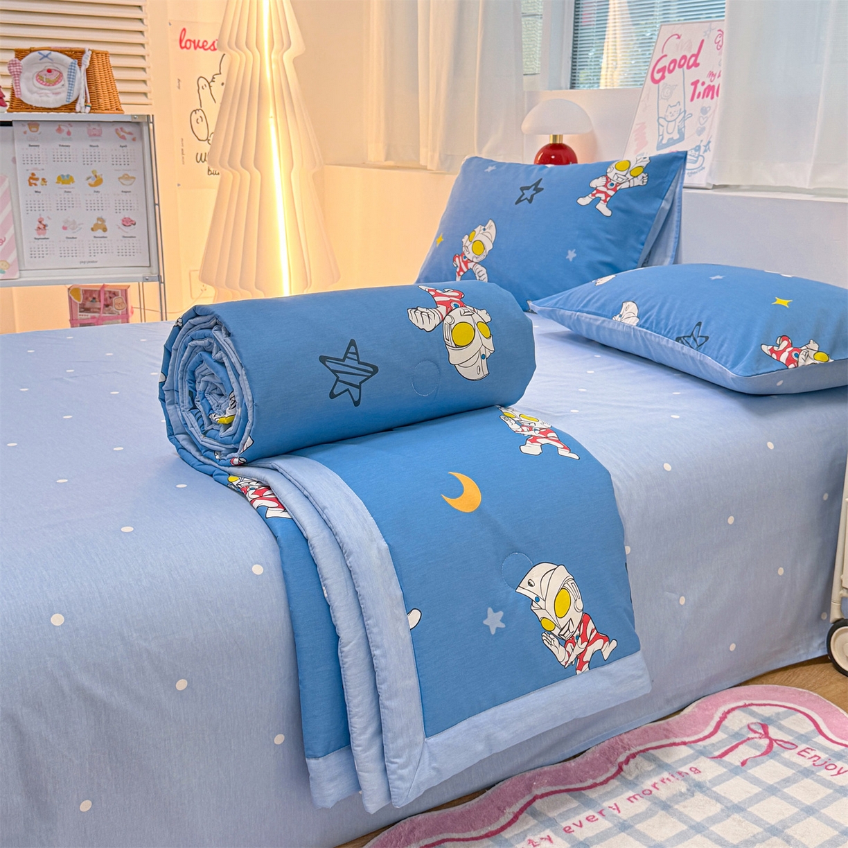 91家纺网 家纺一手货源 找家纺 （总）名兮家居 2026新款正版授权经典奥特曼全棉夏被四件套【含防伪标】