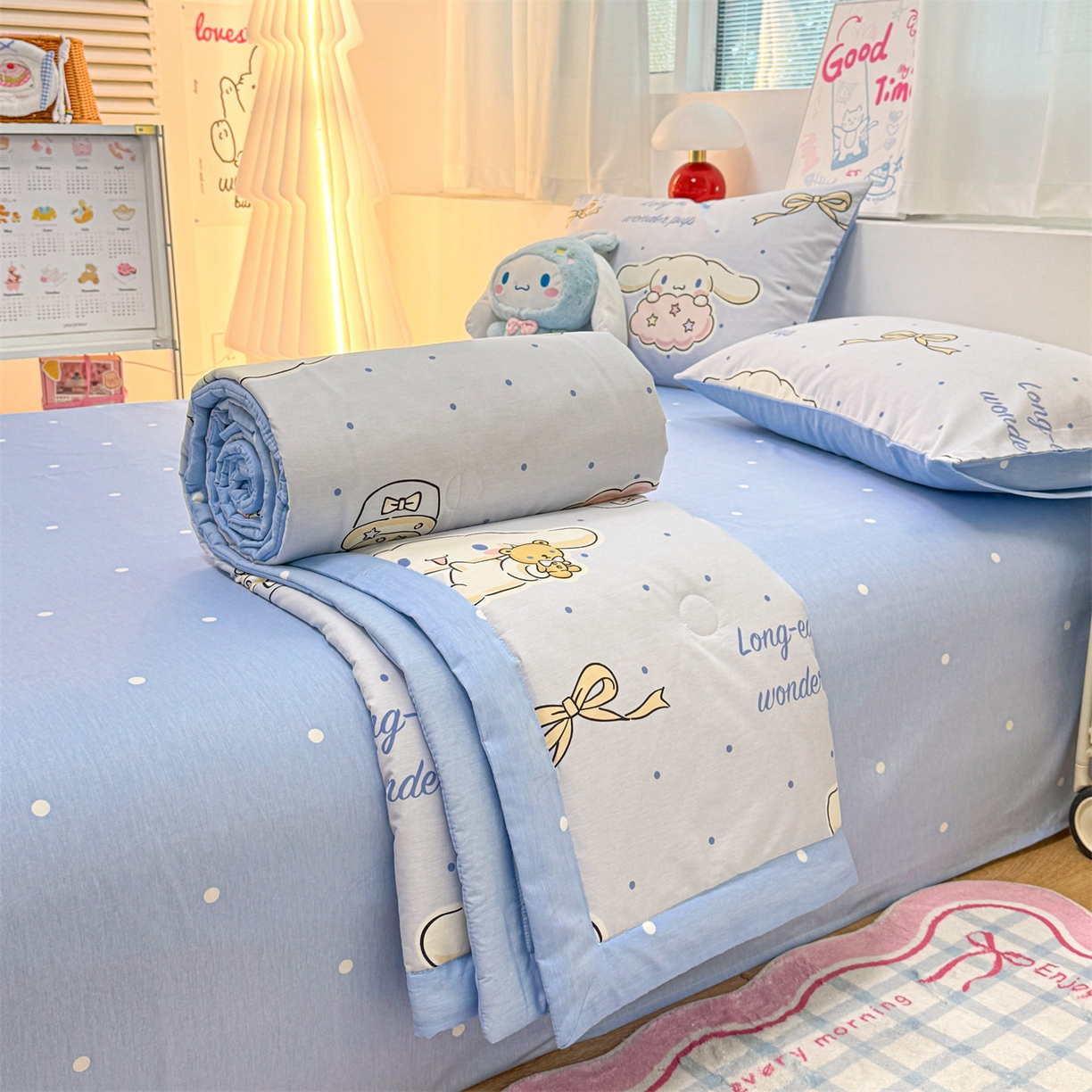 91家纺网 家纺一手货源 找家纺 名兮家居 2026新款正版授权经典奥特曼全棉夏被四件套【含防伪标】 全棉夏被-点点玉桂狗