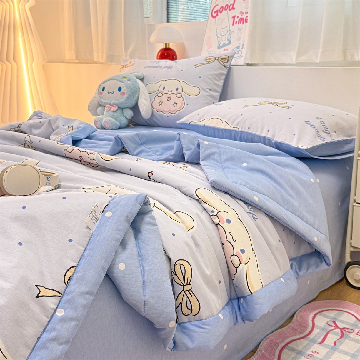 91家纺网 家纺一手货源 找家纺 名兮家居 2026新款正版授权经典奥特曼全棉夏被四件套【含防伪标】 全棉夏被-点点玉桂狗