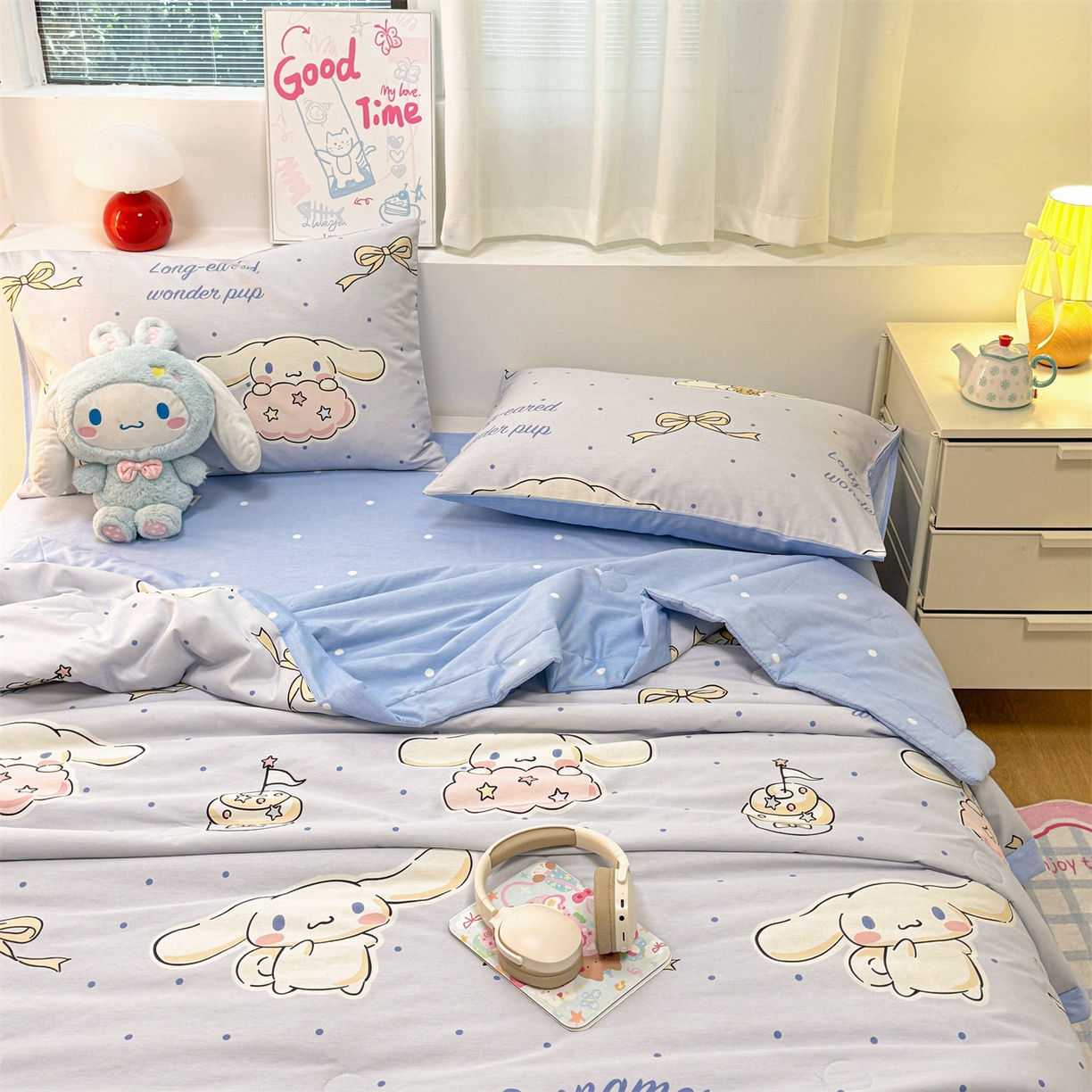 91家纺网 家纺一手货源 找家纺 名兮家居 2026新款正版授权经典奥特曼全棉夏被四件套【含防伪标】 全棉夏被-点点玉桂狗