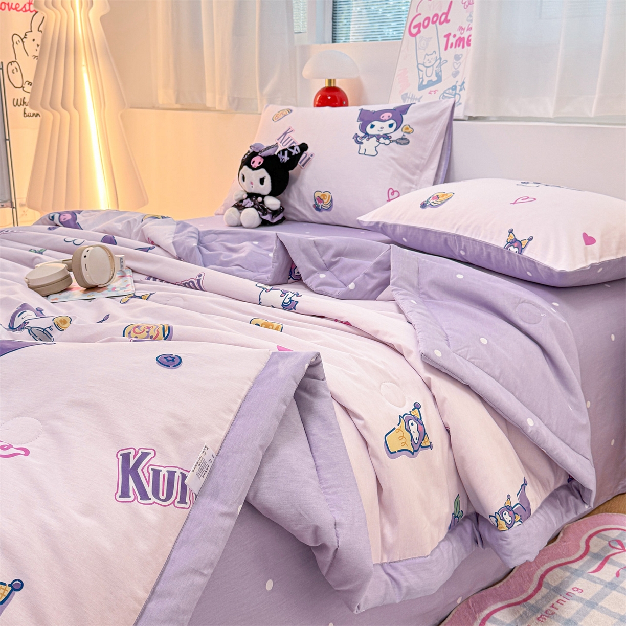 91家纺网 家纺一手货源 找家纺 名兮家居 2026新款正版授权经典奥特曼全棉夏被四件套【含防伪标】 全棉夏被-甜筒库洛米