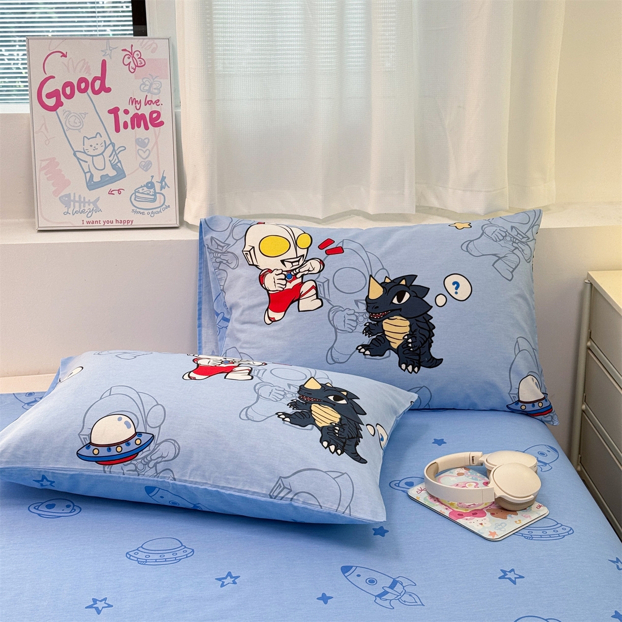 91家纺网 家纺一手货源 找家纺 名兮家居 2026新款正版授权经典奥特曼全棉夏被四件套【含防伪标】 全棉夏被-奥特勇士