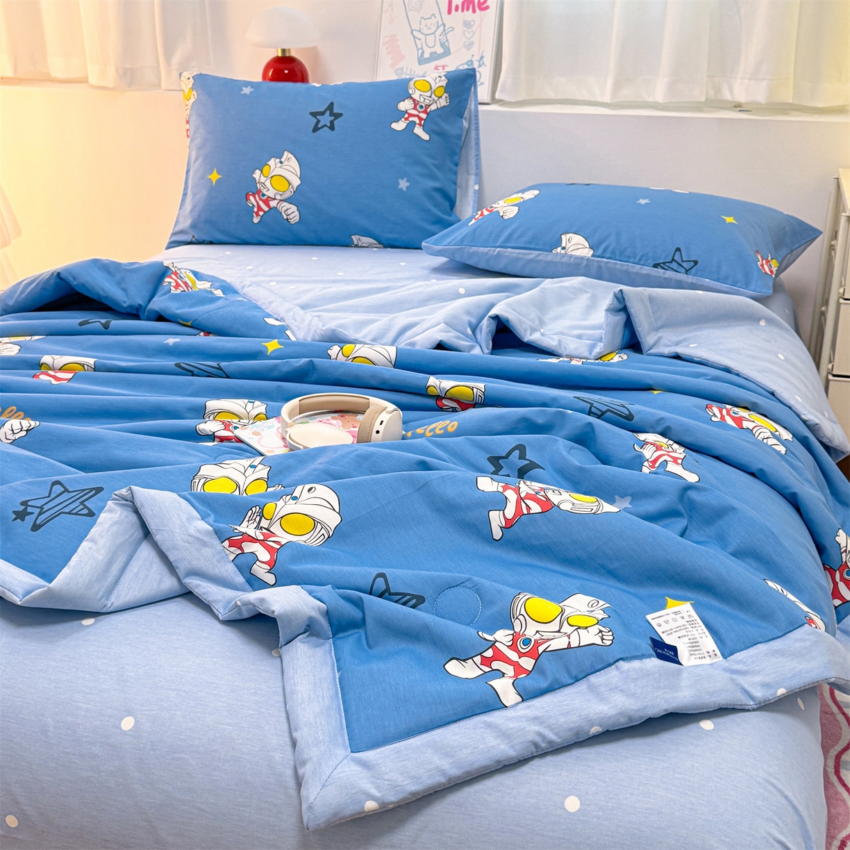 91家纺网 家纺一手货源 找家纺 名兮家居 2026新款正版授权经典奥特曼全棉夏被四件套【含防伪标】 全棉夏被-艾斯奥特曼