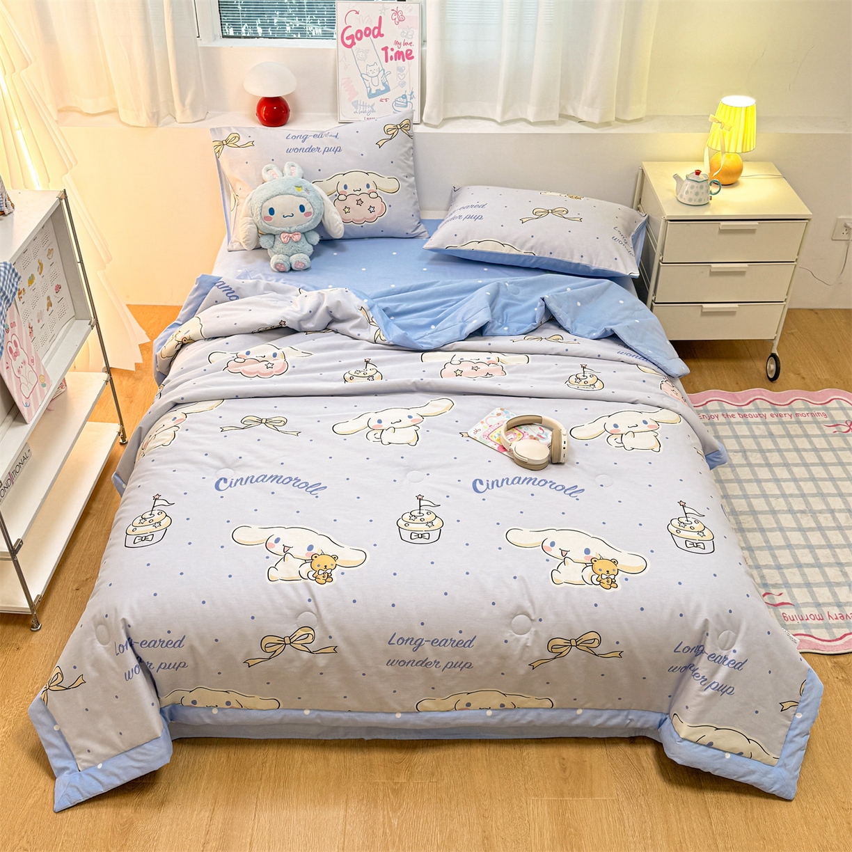 91家纺网 家纺一手货源 找家纺 名兮家居 2026新款正版授权经典奥特曼全棉夏被四件套【含防伪标】 全棉夏被-点点玉桂狗