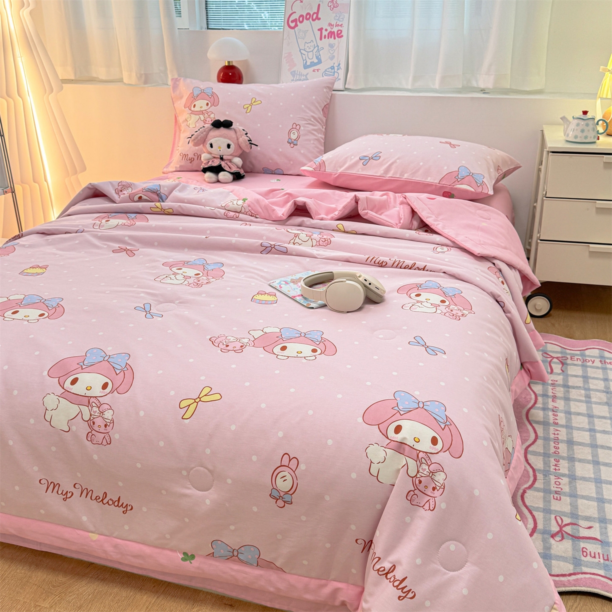 91家纺网 家纺一手货源 找家纺 名兮家居 2026新款正版授权经典奥特曼全棉夏被四件套【含防伪标】 全棉夏被-魔法美乐蒂