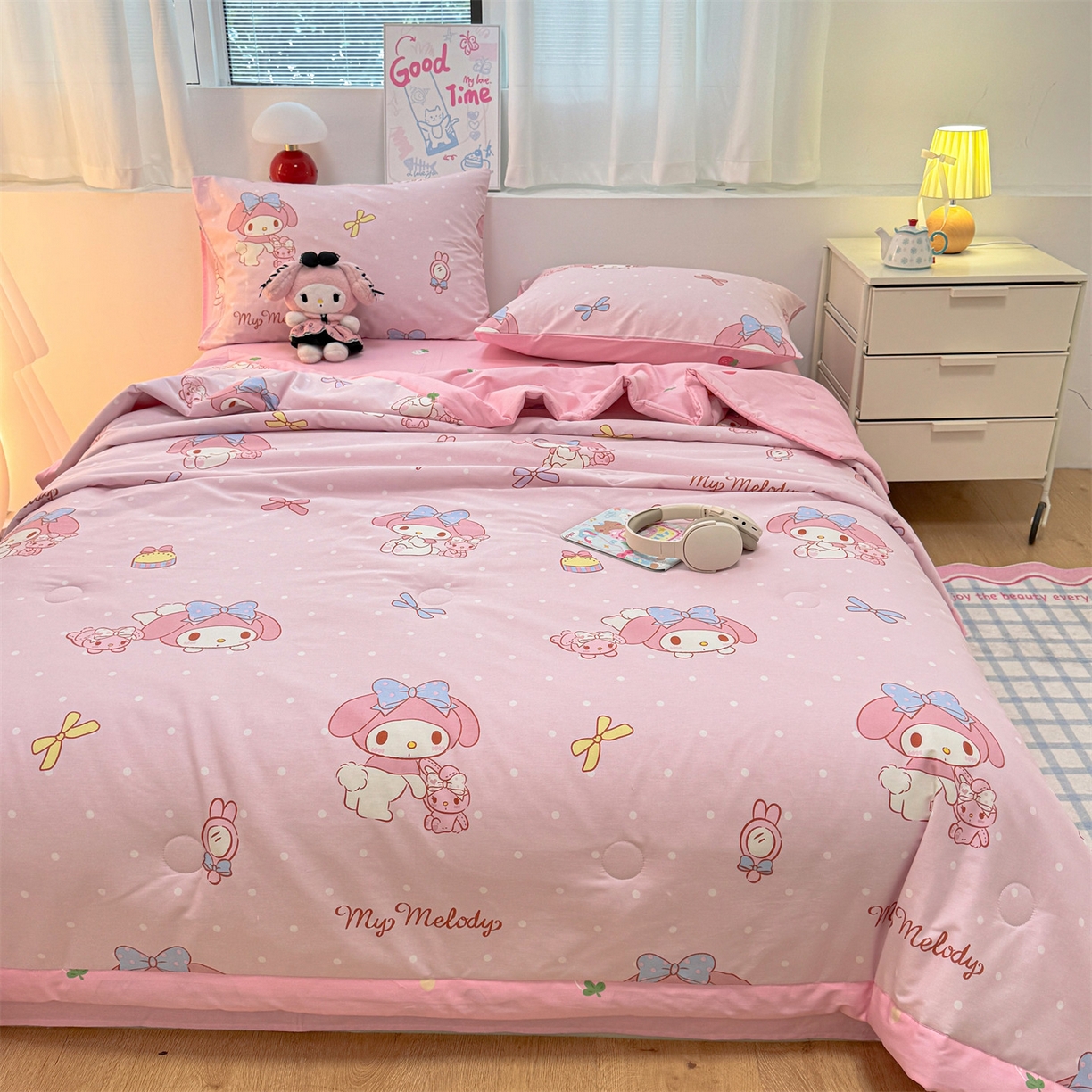 91家纺网 家纺一手货源 找家纺 名兮家居 2026新款正版授权经典奥特曼全棉夏被四件套【含防伪标】 全棉夏被-魔法美乐蒂