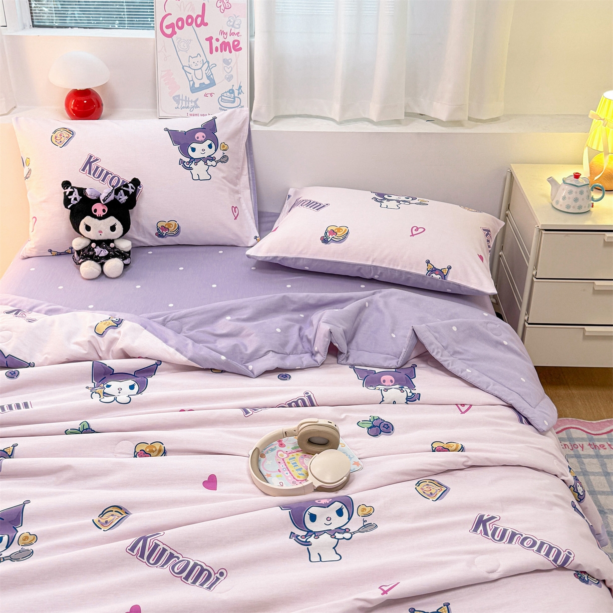 91家纺网 家纺一手货源 找家纺 名兮家居 2026新款正版授权经典奥特曼全棉夏被四件套【含防伪标】 全棉夏被-甜筒库洛米