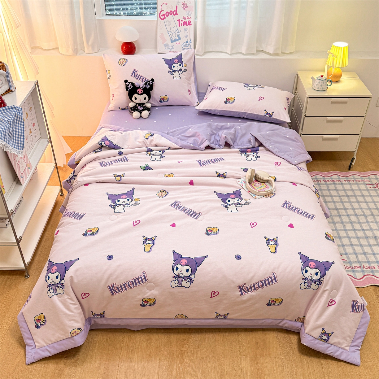 91家纺网 家纺一手货源 找家纺 名兮家居 2026新款正版授权经典奥特曼全棉夏被四件套【含防伪标】 全棉夏被-甜筒库洛米