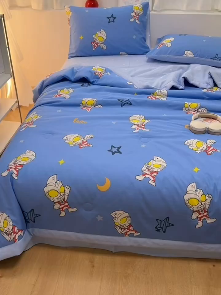 91家纺网 家纺一手货源 找家纺 名兮家居 2026新款正版授权经典奥特曼全棉夏被四件套【含防伪标】 全棉夏被-艾斯奥特曼